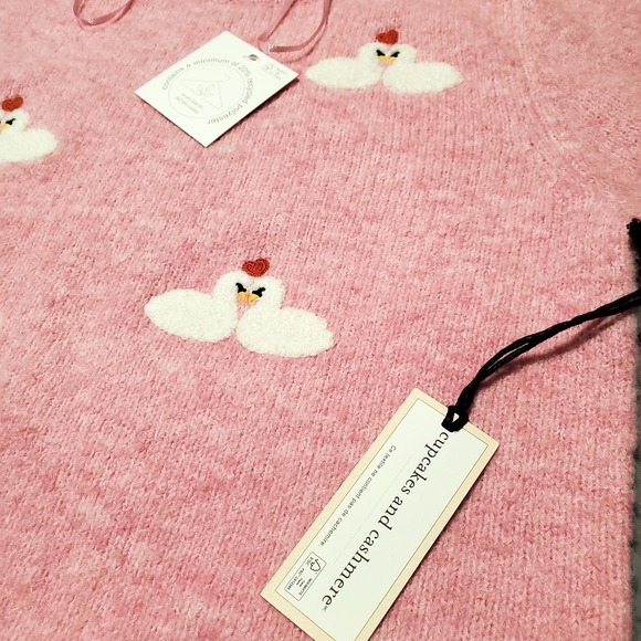 Cupcakes & Cashmere Pink Knit with Swan Design - Picture 2 of 6
